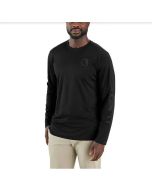 CARHARTT 107202 FORCE SUN DEFENDER RELAXED FIT LIGHTWEIGHT L/S LOGO GRAPHIC TSHIRT BLACK MEDIUM