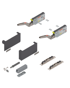 PAIR AVENTOS HK TOP TIP-ON 22K2500T DARK GREY SHORT KIT  (UP TO 500MM HIGH)