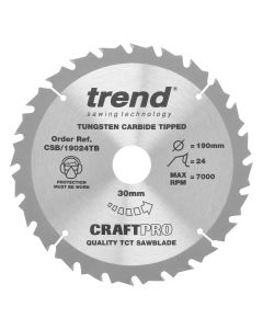 TREND CSB/19024TB CRAFT SAW BLADE 190 X 24 TEETH X 30 THIN