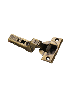 ANTIQUE BRASS PLATED BLUM CLIP TOP HINGE 110DEG SPRUNG N.P INSET WITH INTEGRATED BLUMOTION 08913183 FULL CRANKED APPLICATION