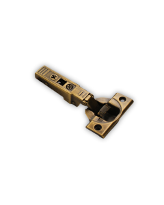 ANTIQUE BRASS PLATED BLUM PROFILE HINGE 95DEG SPRUNG N.P. WITH INTEGRATED BLUMOTION 09349303 OVERLAY APPLICATION