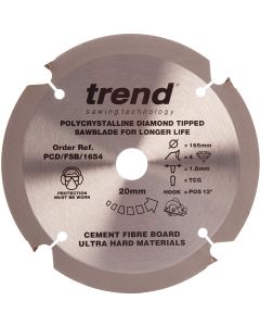 Trend PCD Saw Blade 165mm x 4T x 20mm Bore