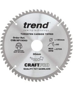 Trend Saw Blade 190mm Dia. x 60T x 30mm Bore