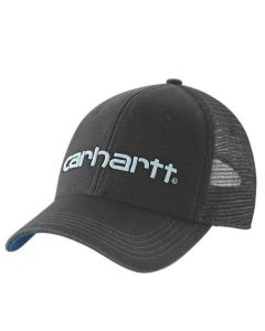 CARHARTT 101195 CANVAS MESH-BACK LOGO GRAPHIC CAP BLACK / DARK HORIZON BLUE