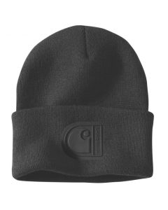CARHARTT 107190 KNIT CUFFED C PATCH BEANIE BLACK