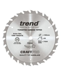 TREND CSB/16524TA CRAFT SAW BLADE 165 X 24 TEETH X 10 THIN