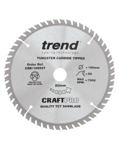 TREND CSB/16552T CRAFT SAW BLADE 165MM X 52 TEETH X 20 THIN