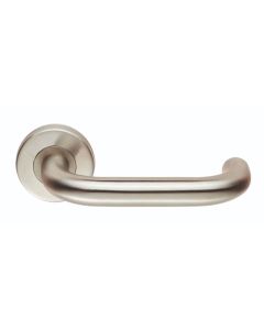 CARLISLE BRASS NERA SAFETY LEVER ON SPRUNG ROSE GRADE 201 BRIGHT STAINLESS STEEL