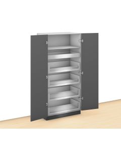 BLUM SPACE TOWER 450D X 1000W ORION GREY WITH GLASS FRONTS 40 KG STANDARD 