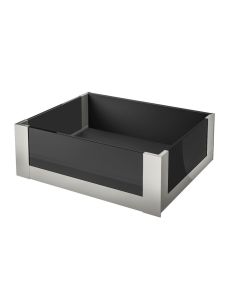 Legrabox Free C Height (177mm) Internal Drawer With Full Height Privacy Glass Stainless Steel